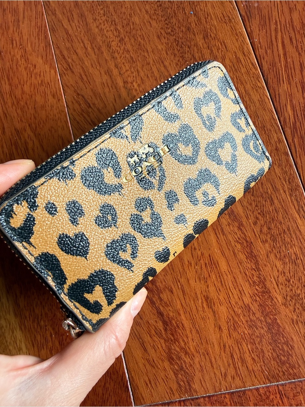 Coach Leopard Print Double-Zipper Compact Wallet - Picture 17 of 17